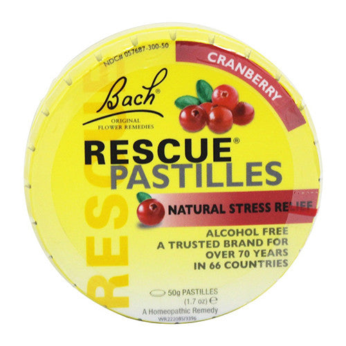 Bach Original Flower Remedies Rescue Pastilles, Cranberry Flavor, 1.7 oz